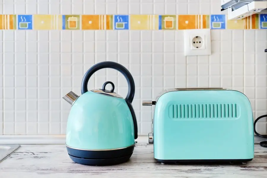 turquoise appliances retro kitchen wall color