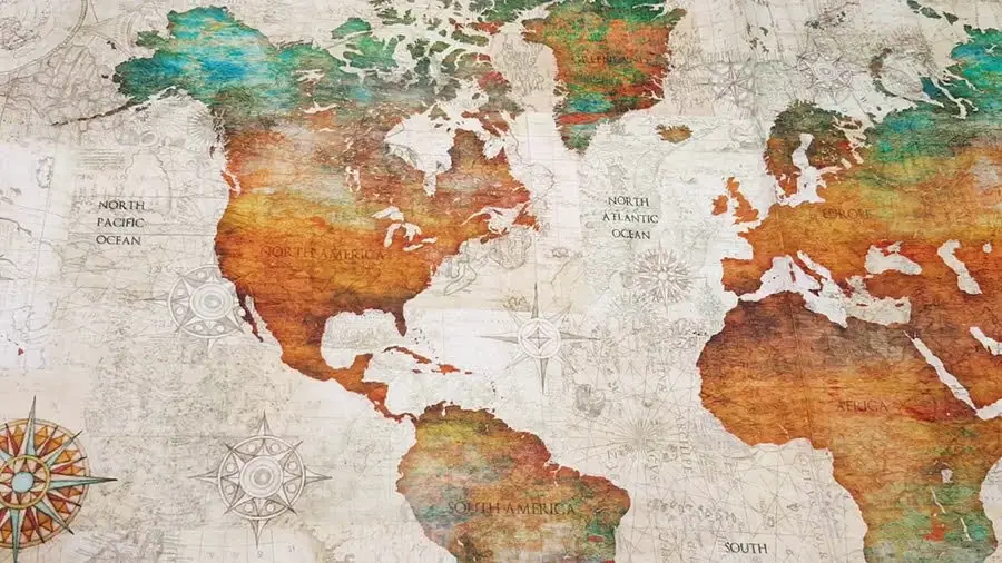 Fabric world map