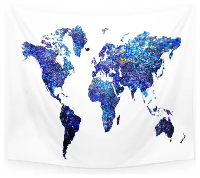 World map tapestry