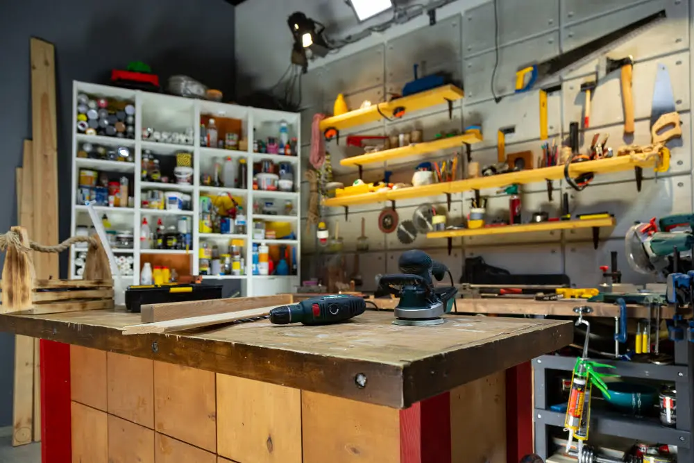 Corner garage Workbench