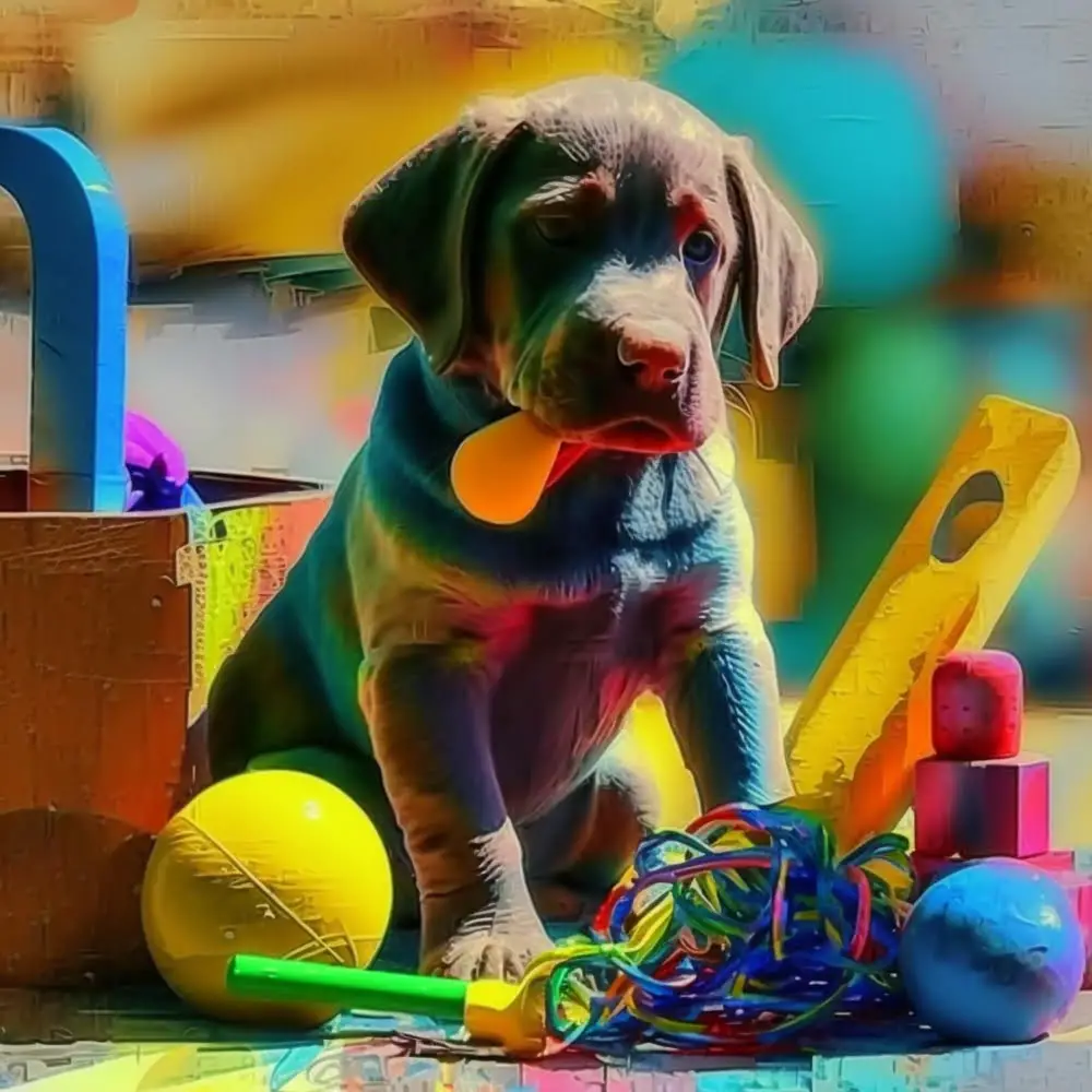 Dogs Toys in garage