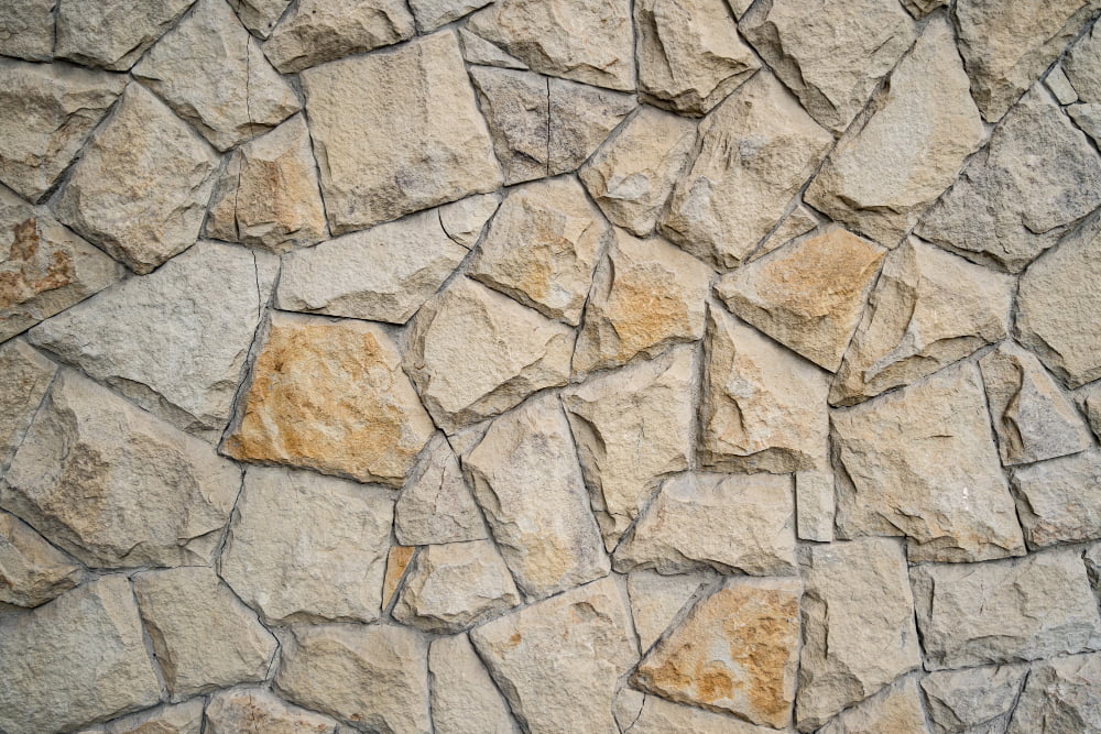 Geometric Patterned Stone Accent Wall