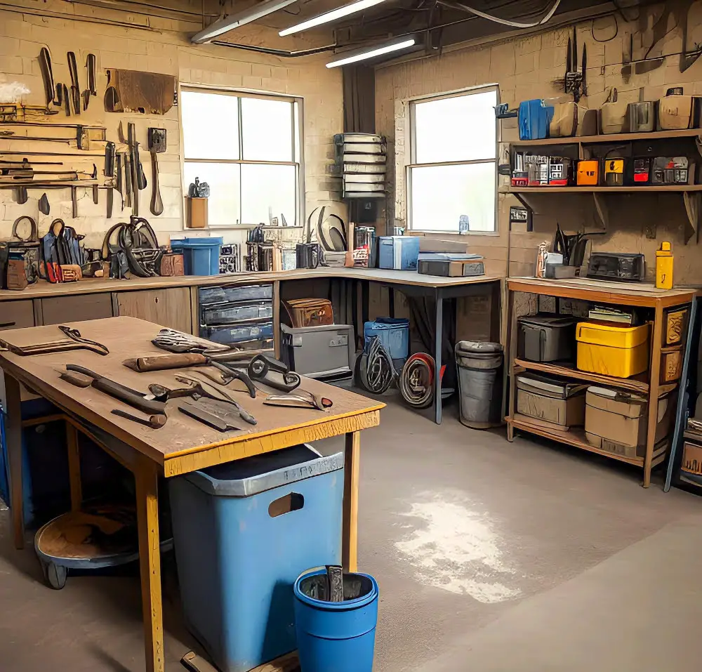 L garage Workbench