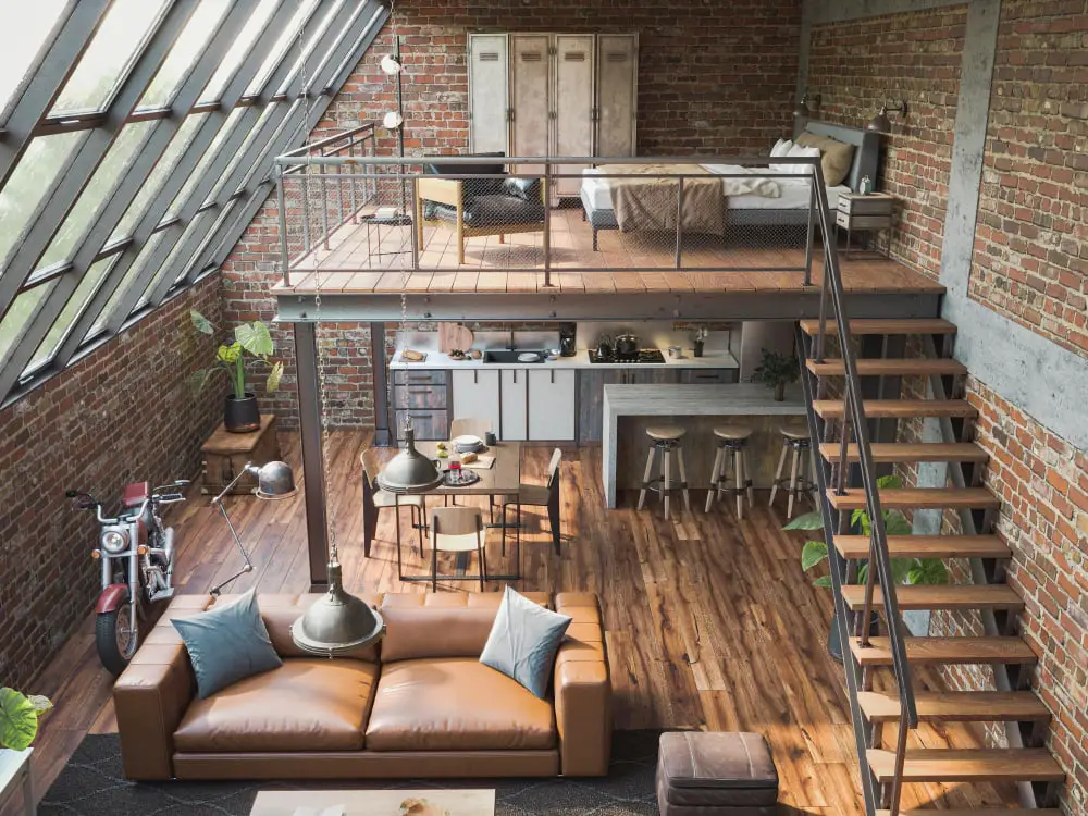 Loft-style Garage Bedroom