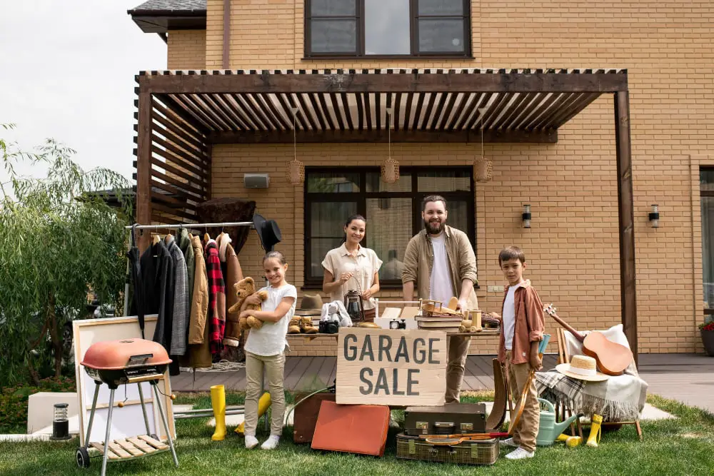sign Family's Garage sale