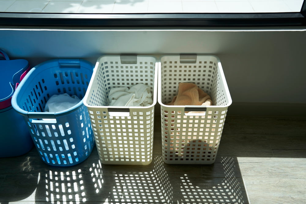 Color-coded Basket System Laundry Garage