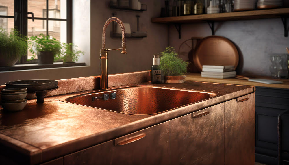 Copper Sink for a Unique Appearance