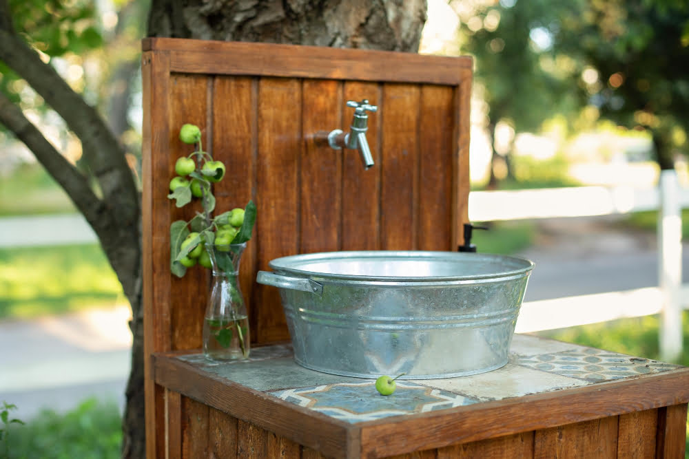 Galvanized Tub Sink for a Rugged Look