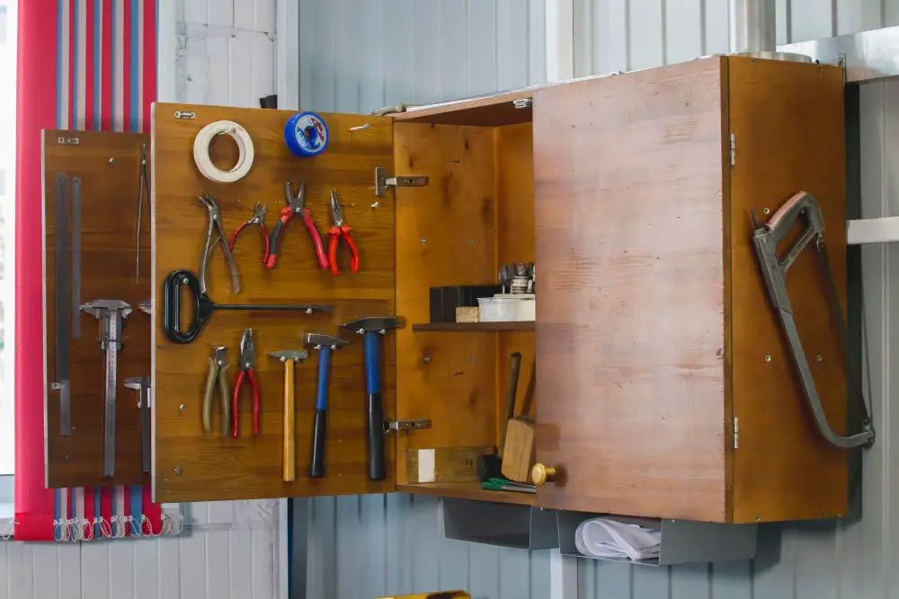 Wall Mounted Custom Cabinets for Tool Garage