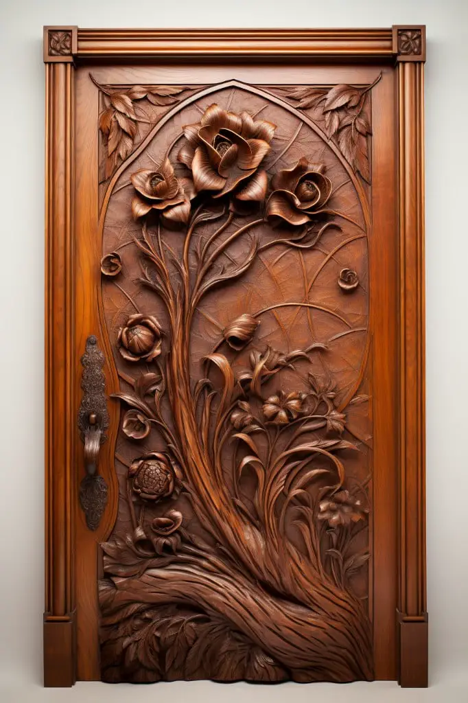 carved solid wood door
