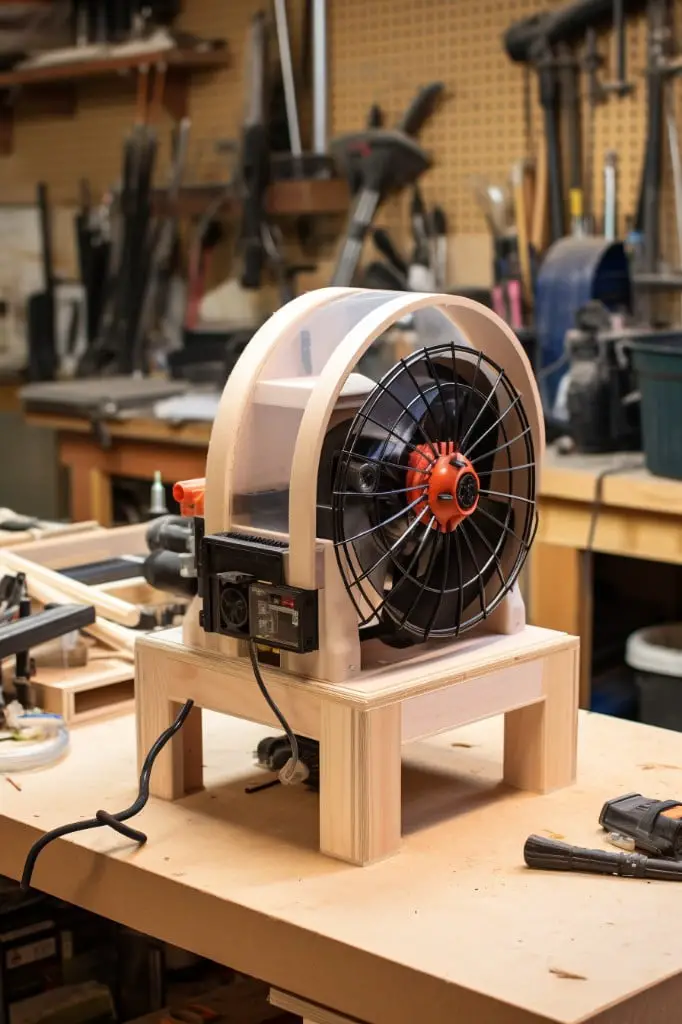 compact blower fan for workbench area