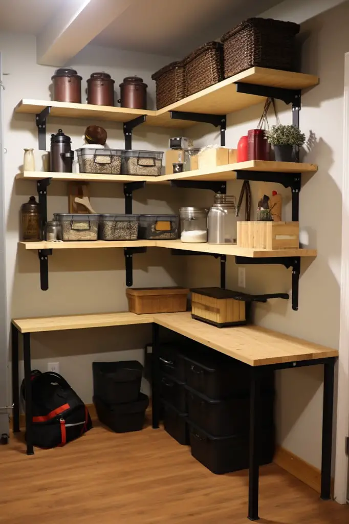 corner shelving for extra storage