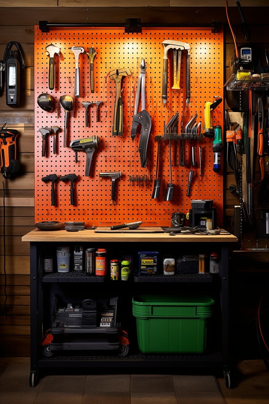 double sided pegboard for more storage