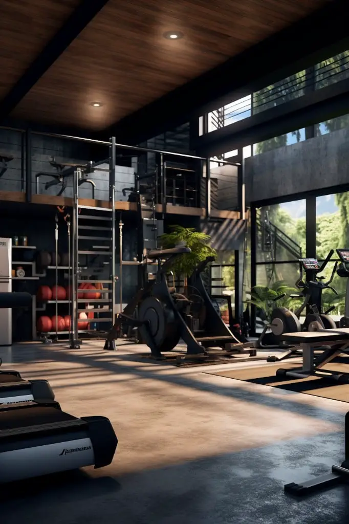 fitness space with gym equipment