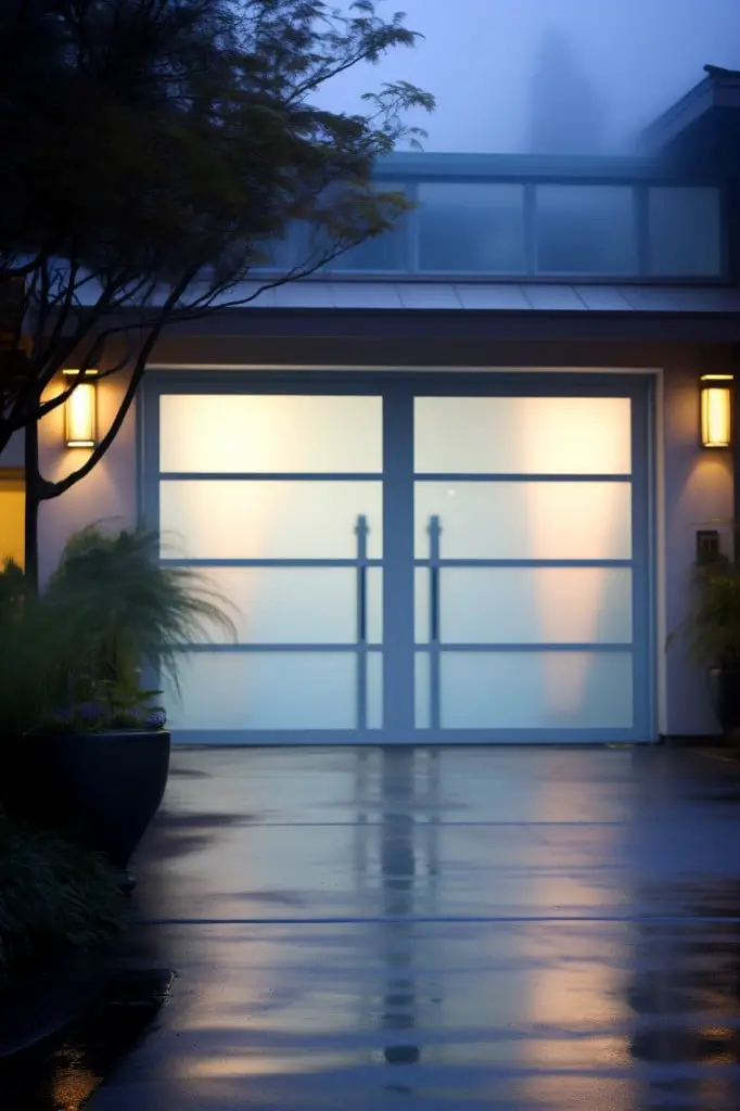 frosted glass door