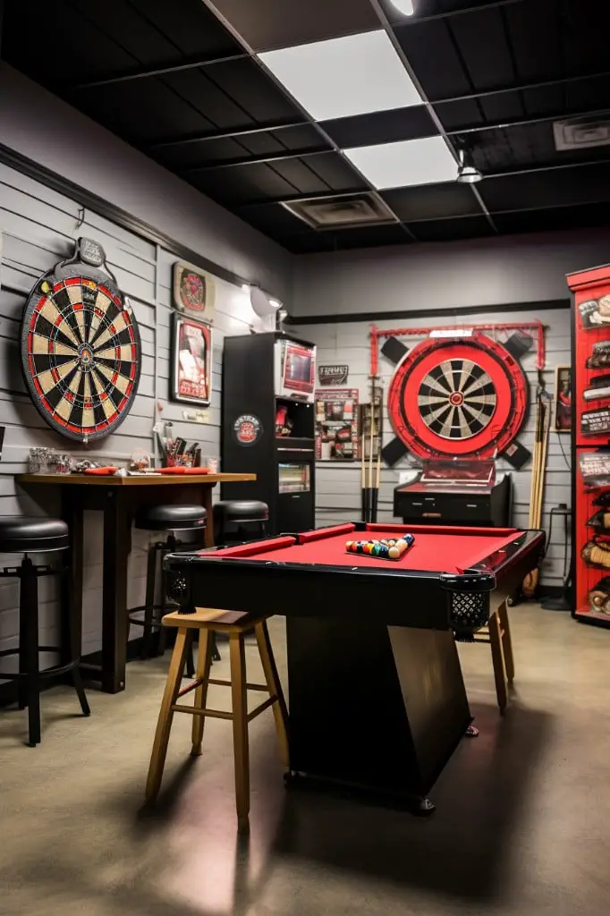 game room with dart board