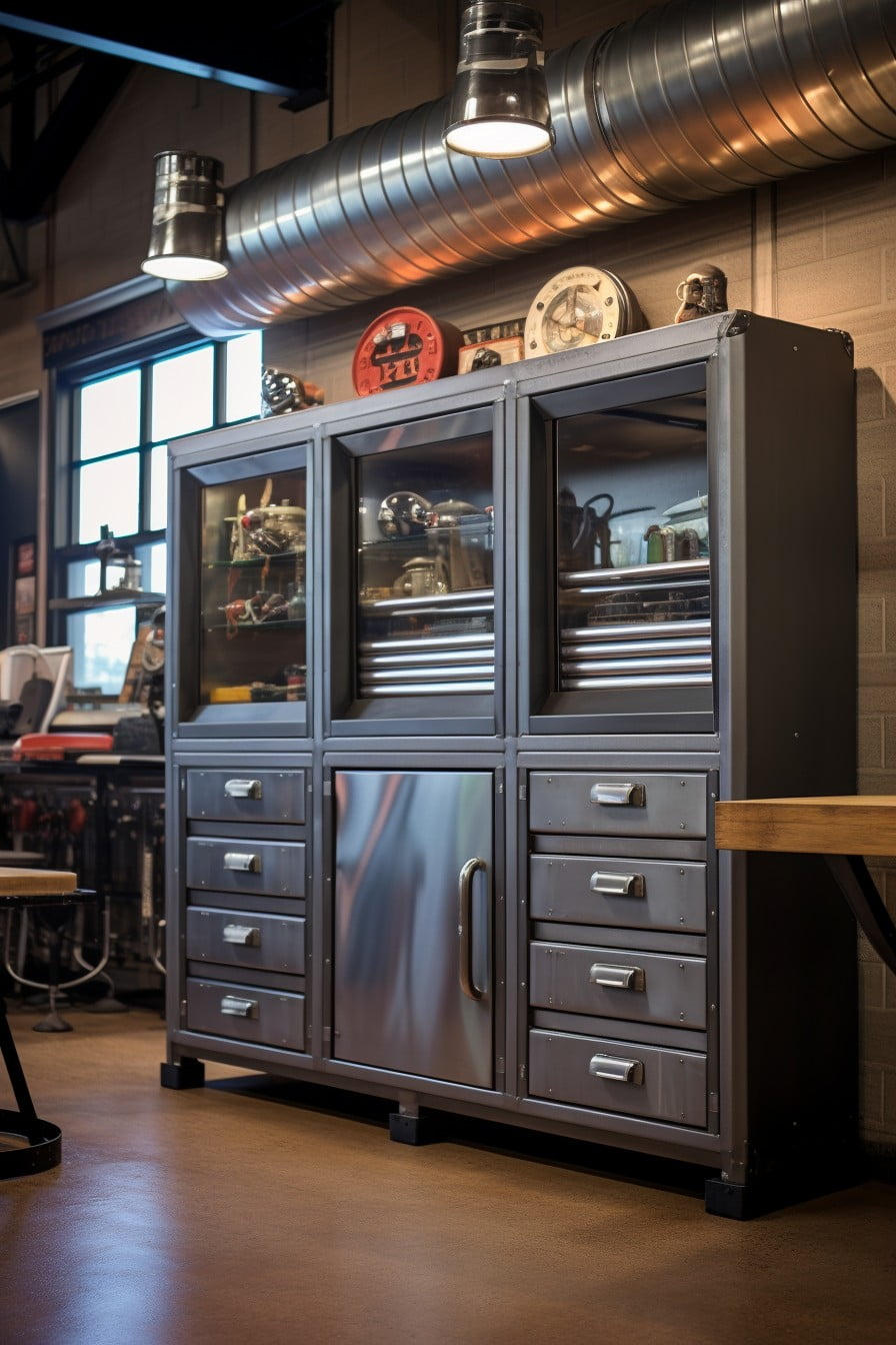 industrial style metal cabinets