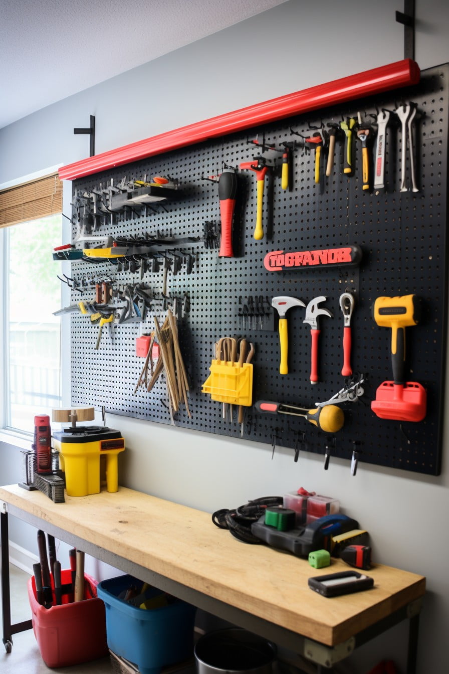 install a pegboard for tool organization