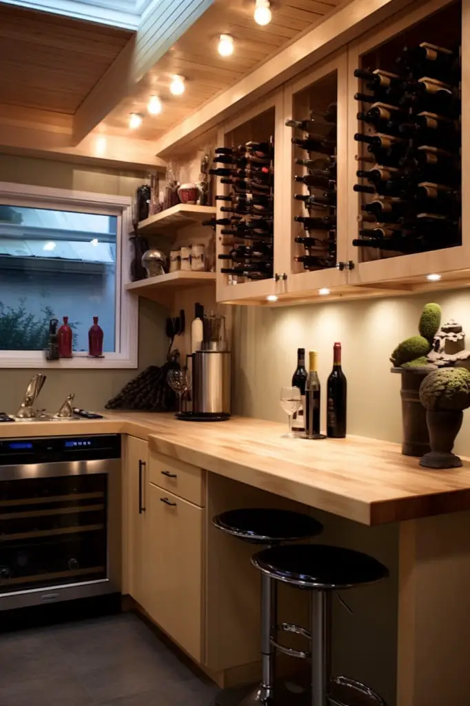 install a wine rack for keeping bottles handy
