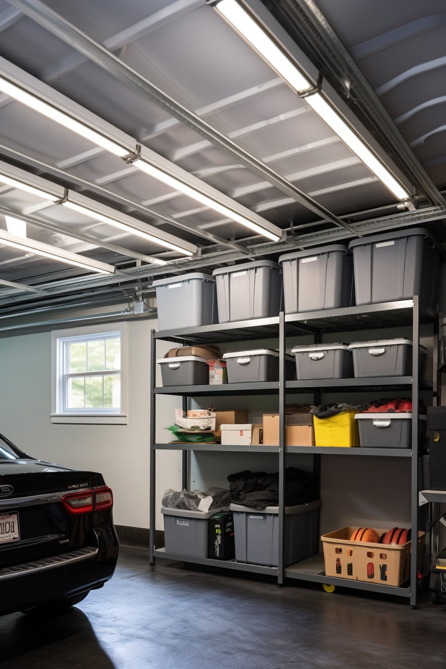 install overhead storage racks