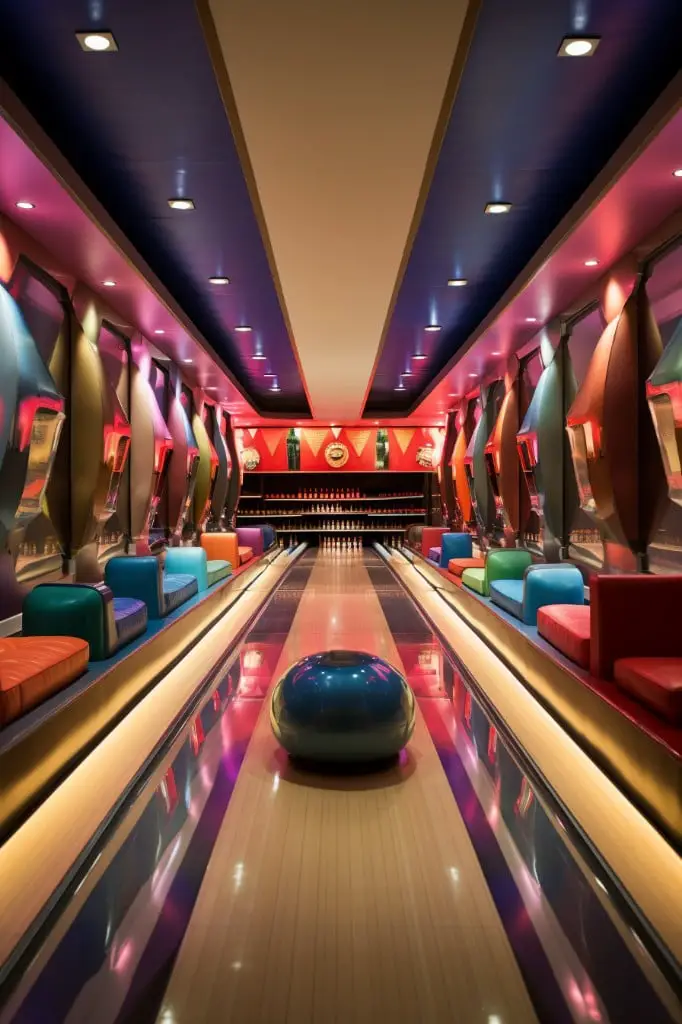 mini bowling alley arrangement