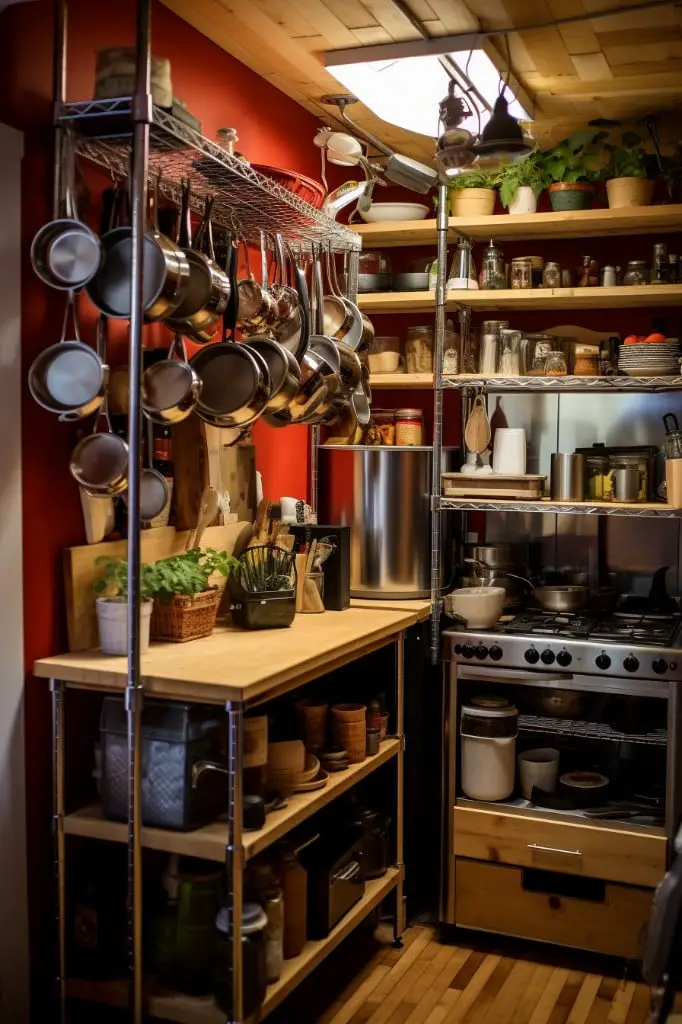 opt for open shelving for easy access to utensils
