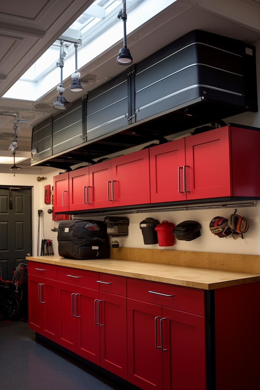 overhead hanging cabinets