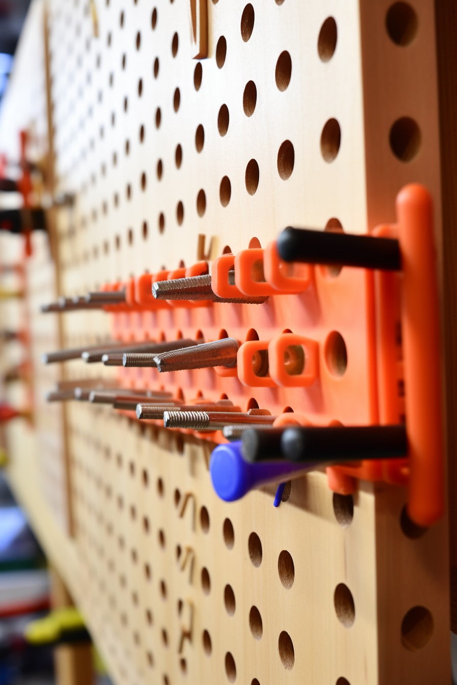 pegboard storage for screws and nails