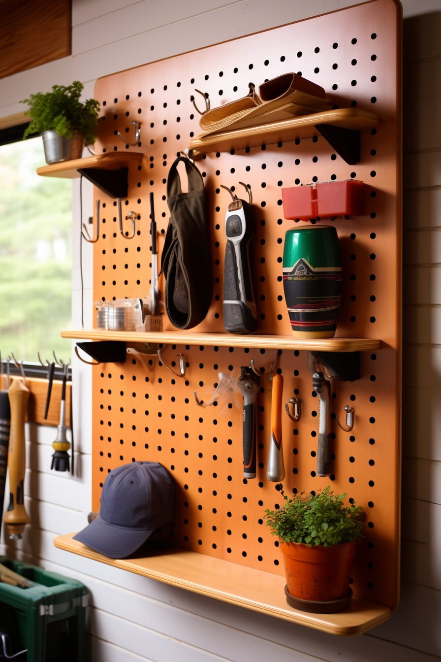 pegboard with built in shelves