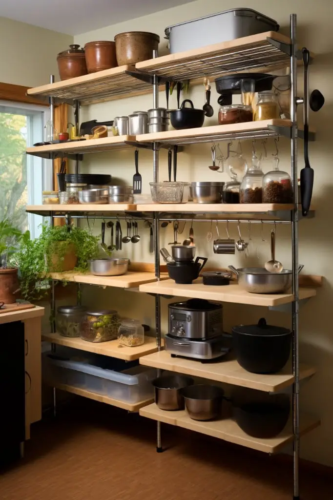 use adjustable shelving to suit various storage needs