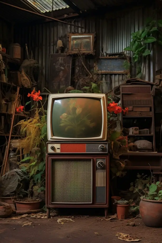 vintage television for antique feel