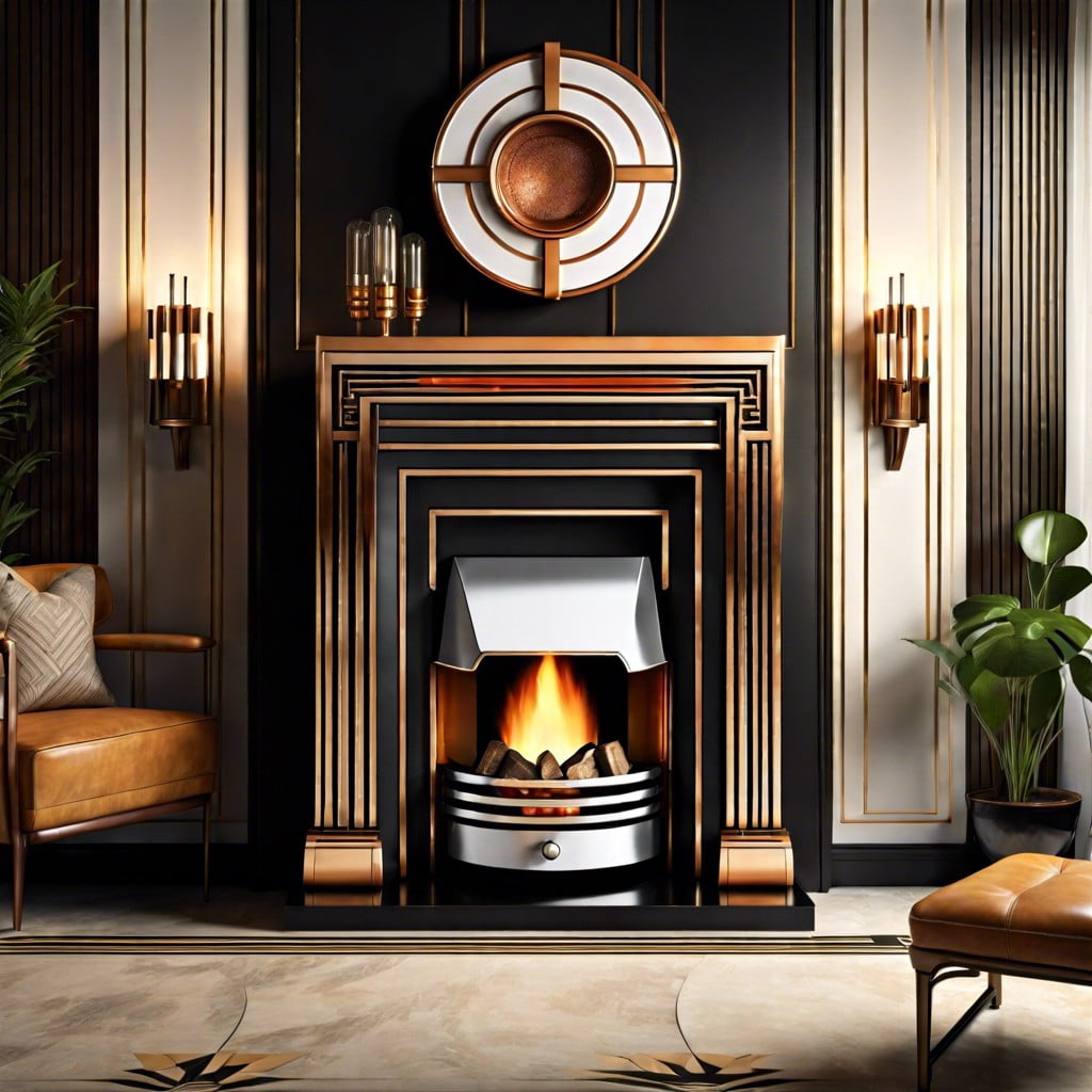 art deco inspired fireplace