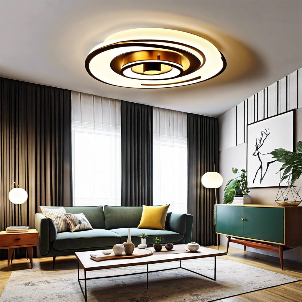 asymmetrical mid century ceiling light