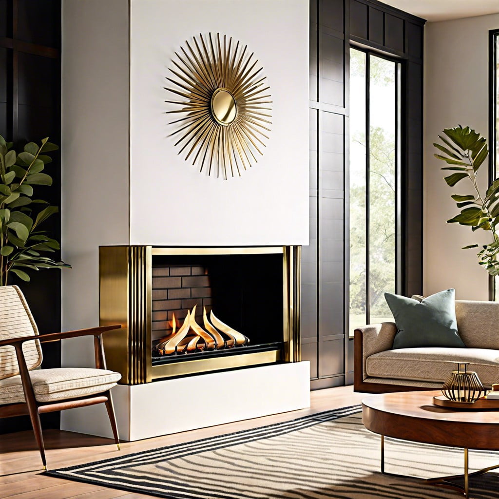 brass accents for mid century fireplaces