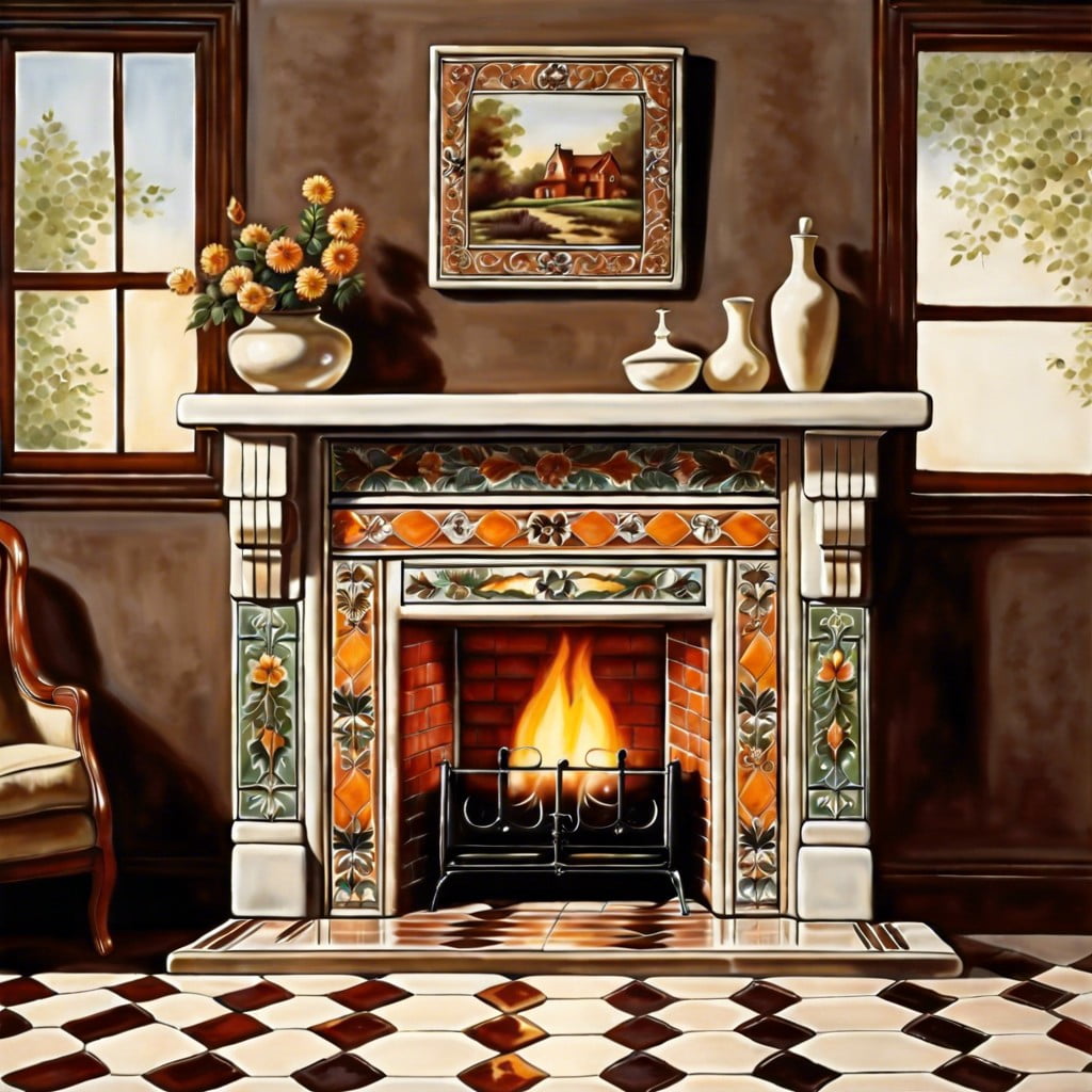 ceramic tile fireplace