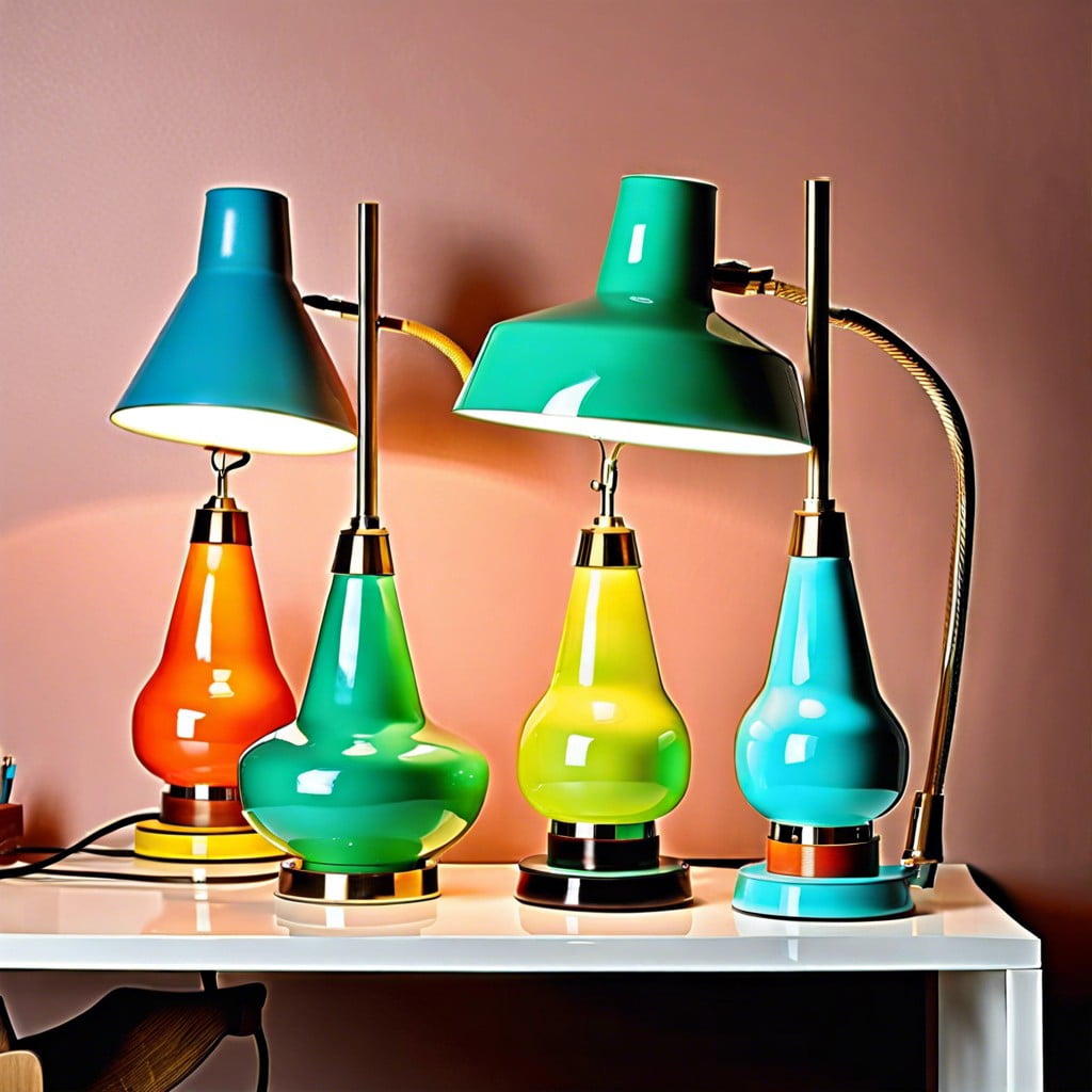 colorful mid century desk lamps