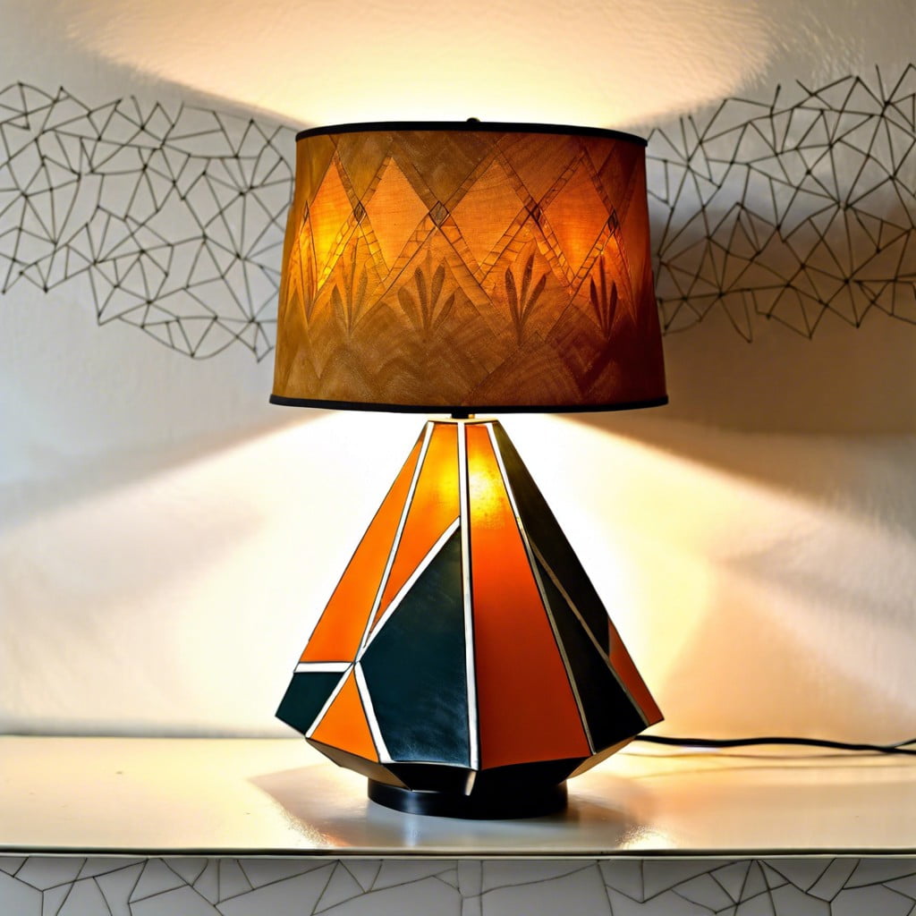 geometric patterned mid century lamps