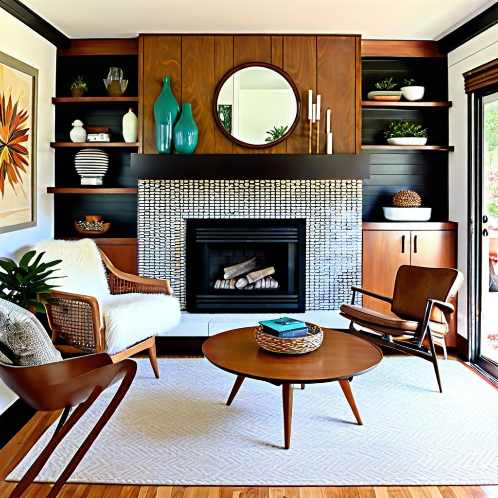 mid century fireplace wall makeover tips