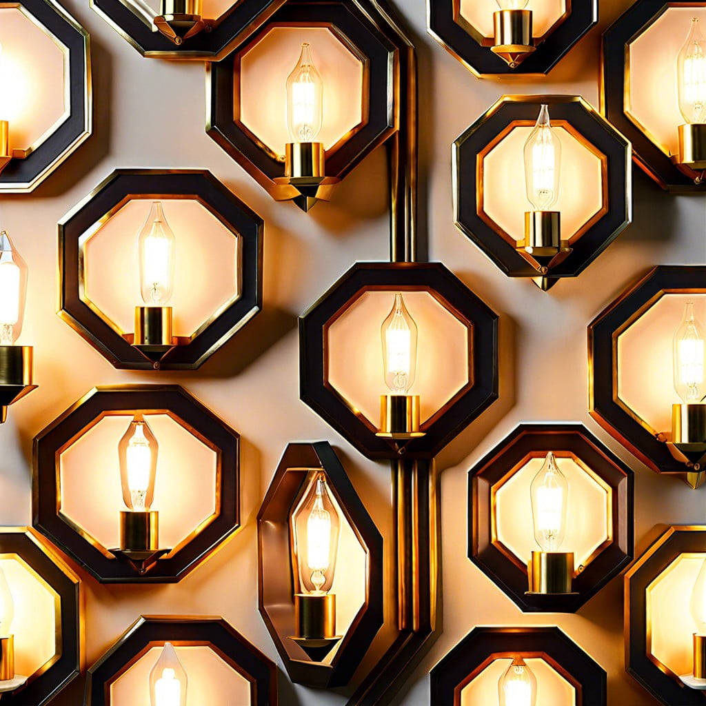 octagon shaped mid century wall sconces