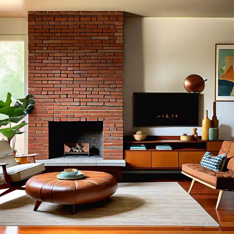 20 Mid Century Modern Fireplace Ideas To Inspire Your Home Decor Original Brick Keeping Mid Century Fireplace Authentic 768x768