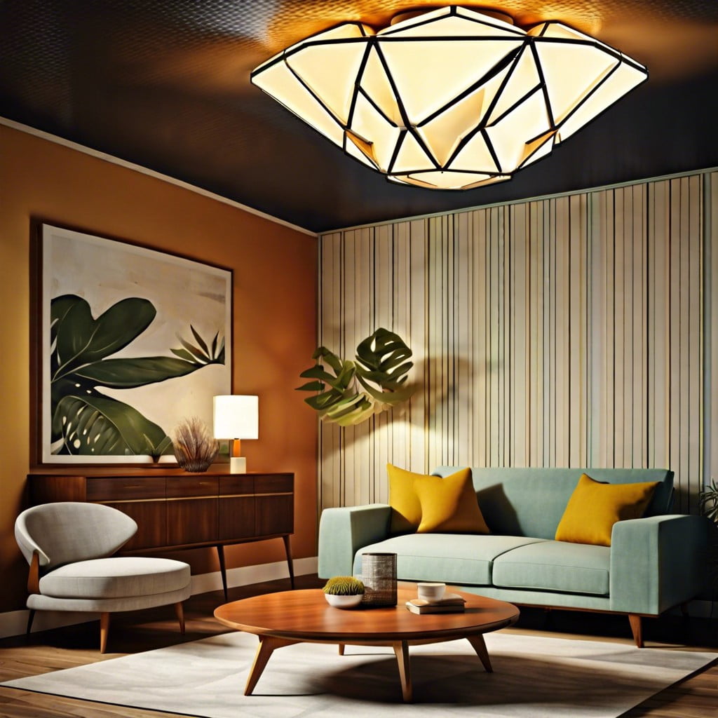 retro inspired geometric ceiling lights