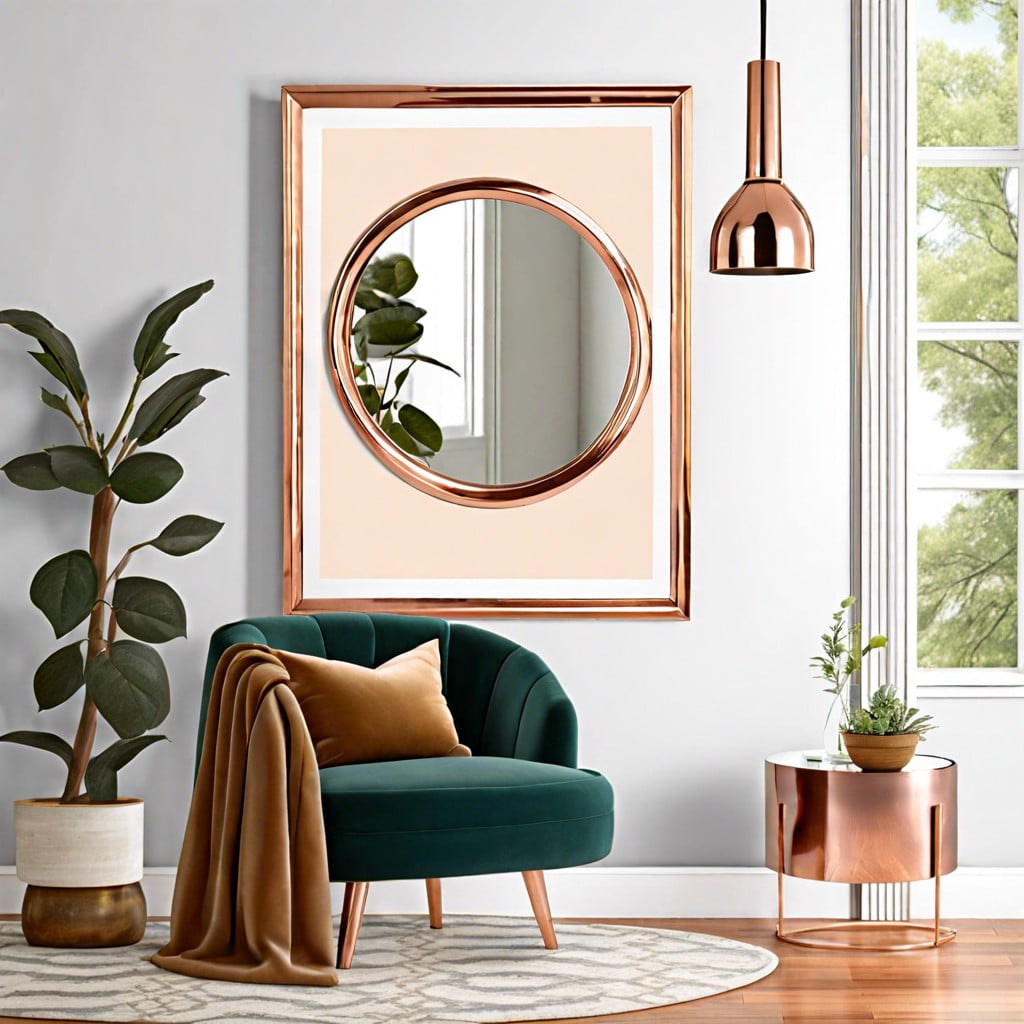 rose gold framed mirrors