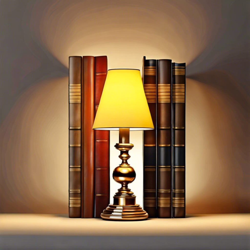 stacked vintage books lamp base