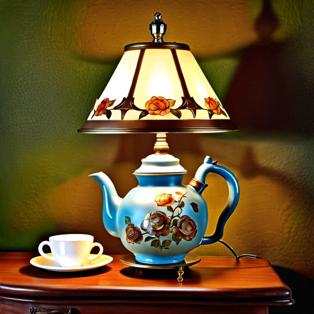 teapot turned vintage lamp base