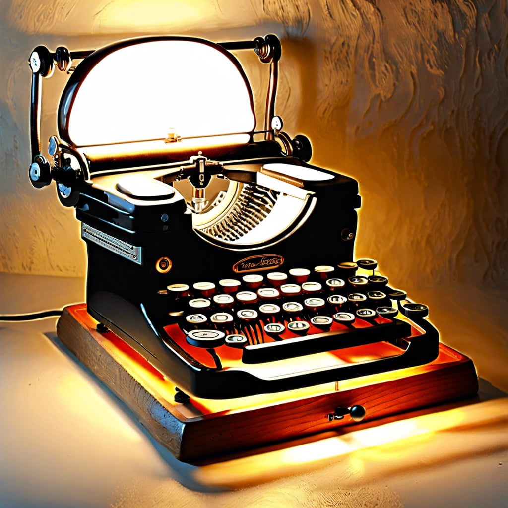 typewriter converted vintage lamp