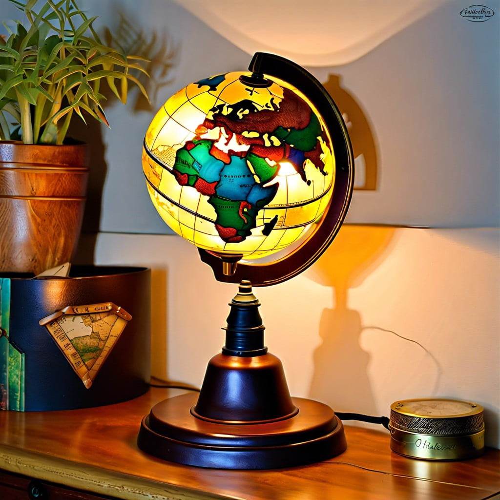 upcycled vintage globe lamp