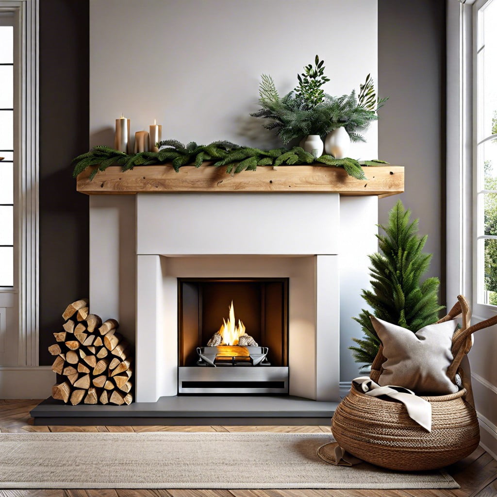utilize natural elements for preway fireplace decor