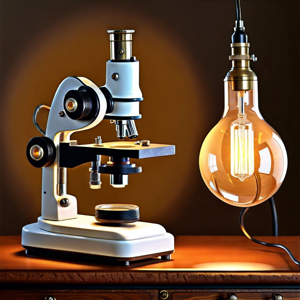 vintage microscope science lamp