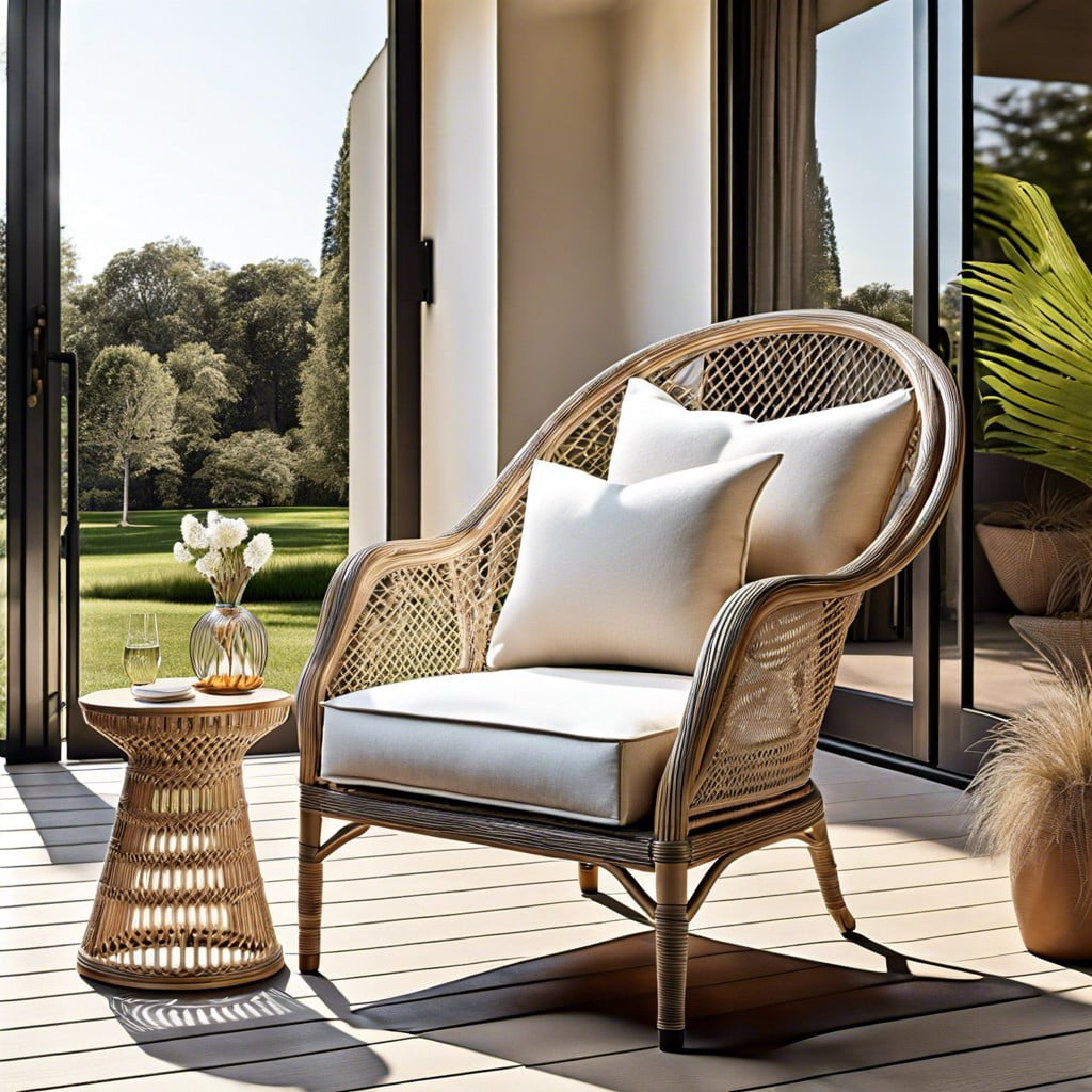 bergere chairs as an outdoor seating element