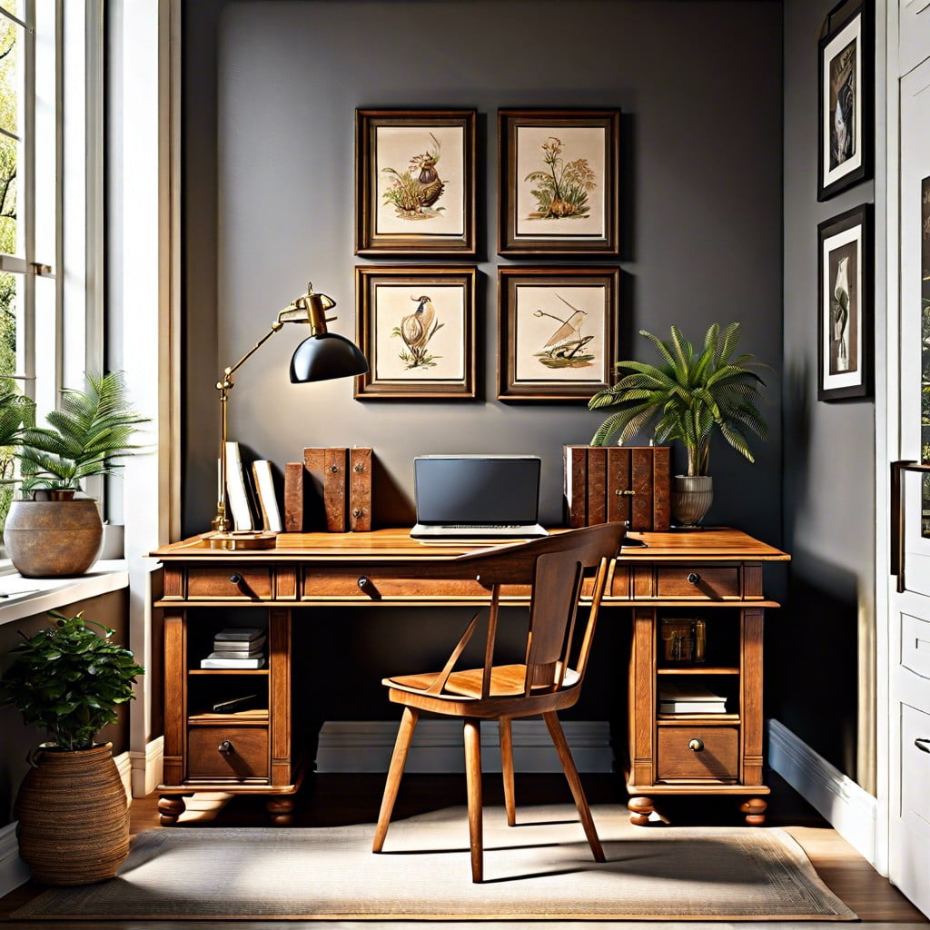 transitioning your modern home office with an antique writing desk